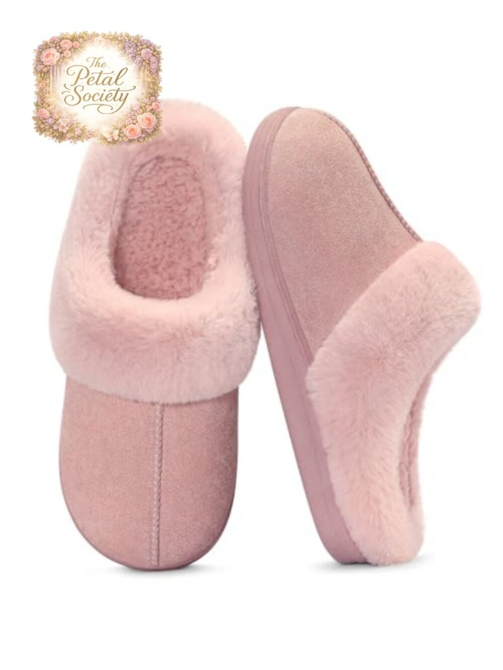 Evshine Memory Foam Fuzzy Slippers Cozy Slip-On House Shoes Faux Fur Lined